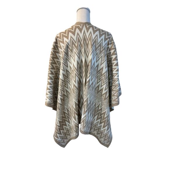 Calvin Klein Cape Women One Size Tan Glitter Sparkle Poncho Western Aztec Shawl - Picture 2 of 5